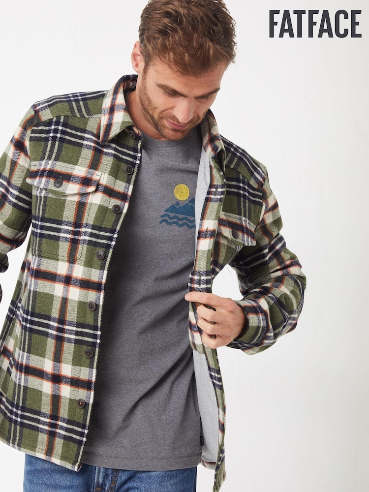 FatFace Green Milton Overshirt - Image 1 of 4