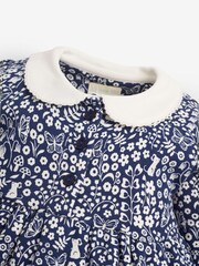 JoJo Maman Bébé Navy Woodland Mouse Print Peter Pan Dress - Image 2 of 2