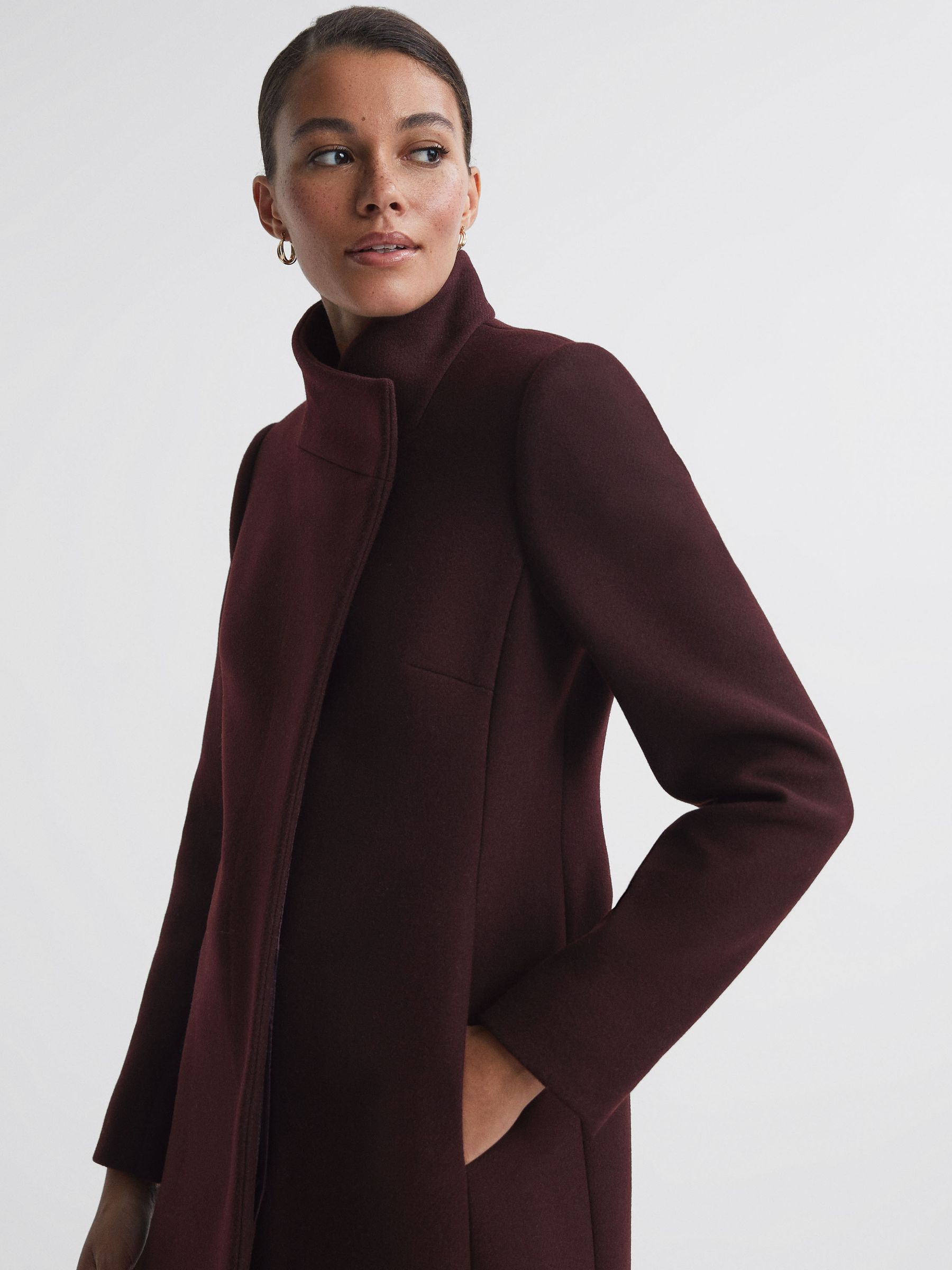Buy Reiss Berry Mia Wool Blend Mid Length Coat from Next Luxembourg
