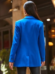 Sosandar Blue Relaxed Double Breasted Blazer - Image 2 of 5
