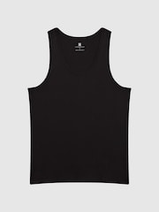 Reiss Black Vinnie Cotton Stretch Vest - Image 2 of 6