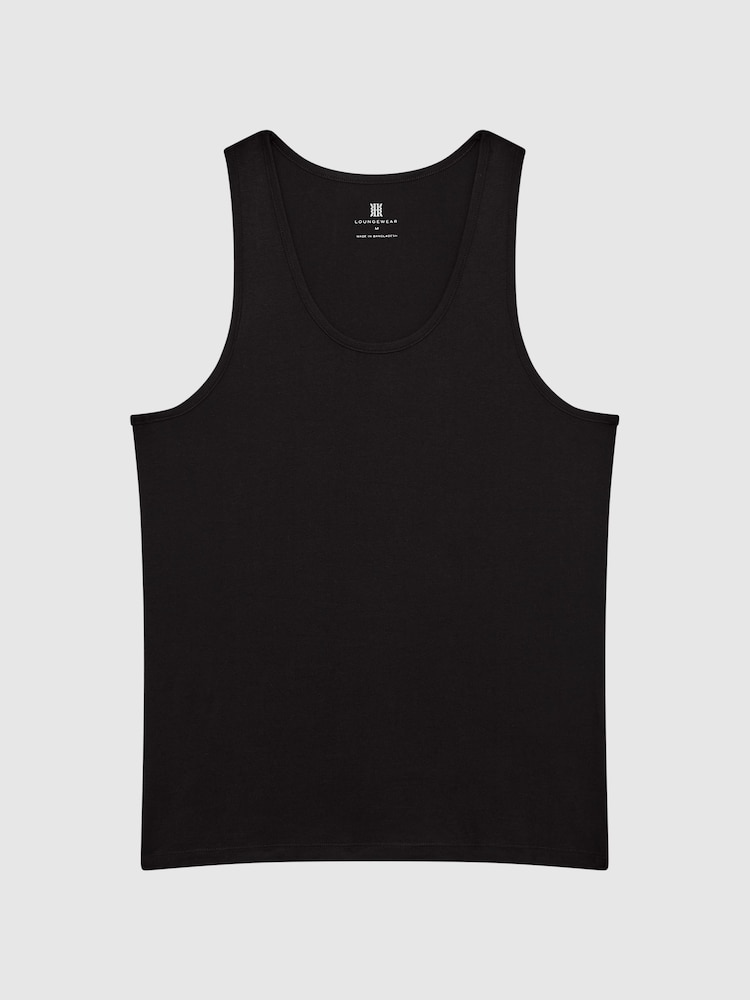 Reiss Black Vinnie Cotton Stretch Vest - Image 2 of 6