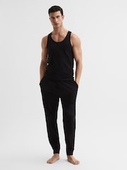 Reiss Black Vinnie Cotton Stretch Vest - Image 3 of 6