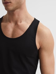 Reiss Black Vinnie Cotton Stretch Vest - Image 4 of 6