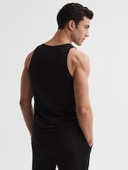 Reiss Black Vinnie Cotton Stretch Vest - Image 5 of 6