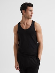 Reiss Black Vinnie Cotton Stretch Vest - Image 6 of 6