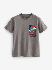 Grey 100% Cotton Licensed Sonic T-Shirt by Next (3-16yrs) - Image 1 of 1