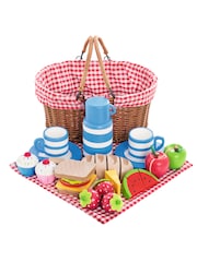 JoJo Maman Bébé Picnic Basket with Wooden Food - Image 1 of 8