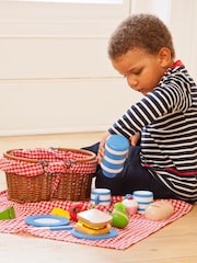JoJo Maman Bébé Picnic Basket with Wooden Food - Image 2 of 8
