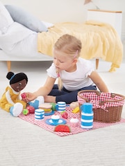 JoJo Maman Bébé Picnic Basket with Wooden Food - Image 4 of 8