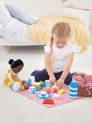 JoJo Maman Bébé Picnic Basket with Wooden Food - Image 5 of 8