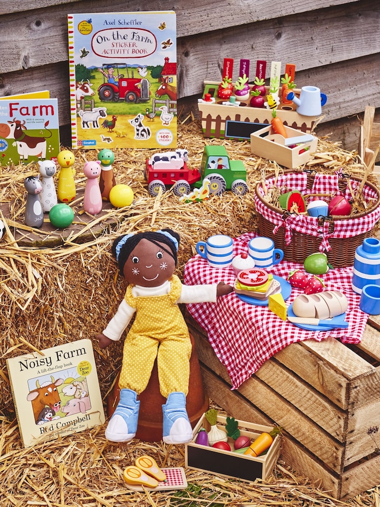 JoJo Maman Bébé Picnic Basket with Wooden Food - Image 8 of 8
