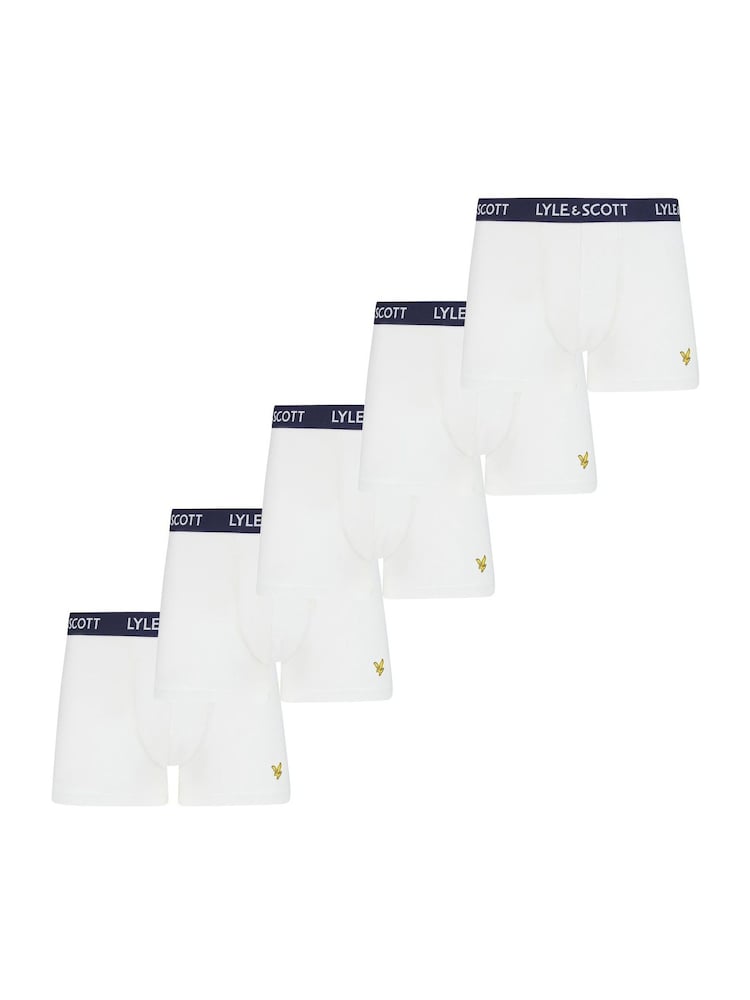 Lyle & Scott White Miller Underwear White Trunks 5 Pack - Image 1 of 2
