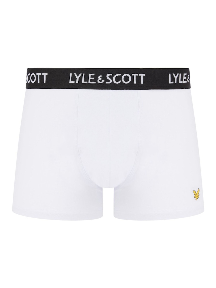 Lyle & Scott White Miller Underwear White Trunks 5 Pack - Image 2 of 2 Lyle & Scott White Miller Underwear White Trunks 5 Pack - Image 2 of 2