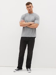 Grey Silver Relaxed Fit Essential Crew Neck Cotton T-Shirt - Image 2 of 5