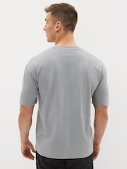 Grey Silver Relaxed Fit Essential Crew Neck Cotton T-Shirt - Image 3 of 5