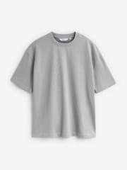 Grey Silver Relaxed Fit Essential Crew Neck Cotton T-Shirt - Image 5 of 5