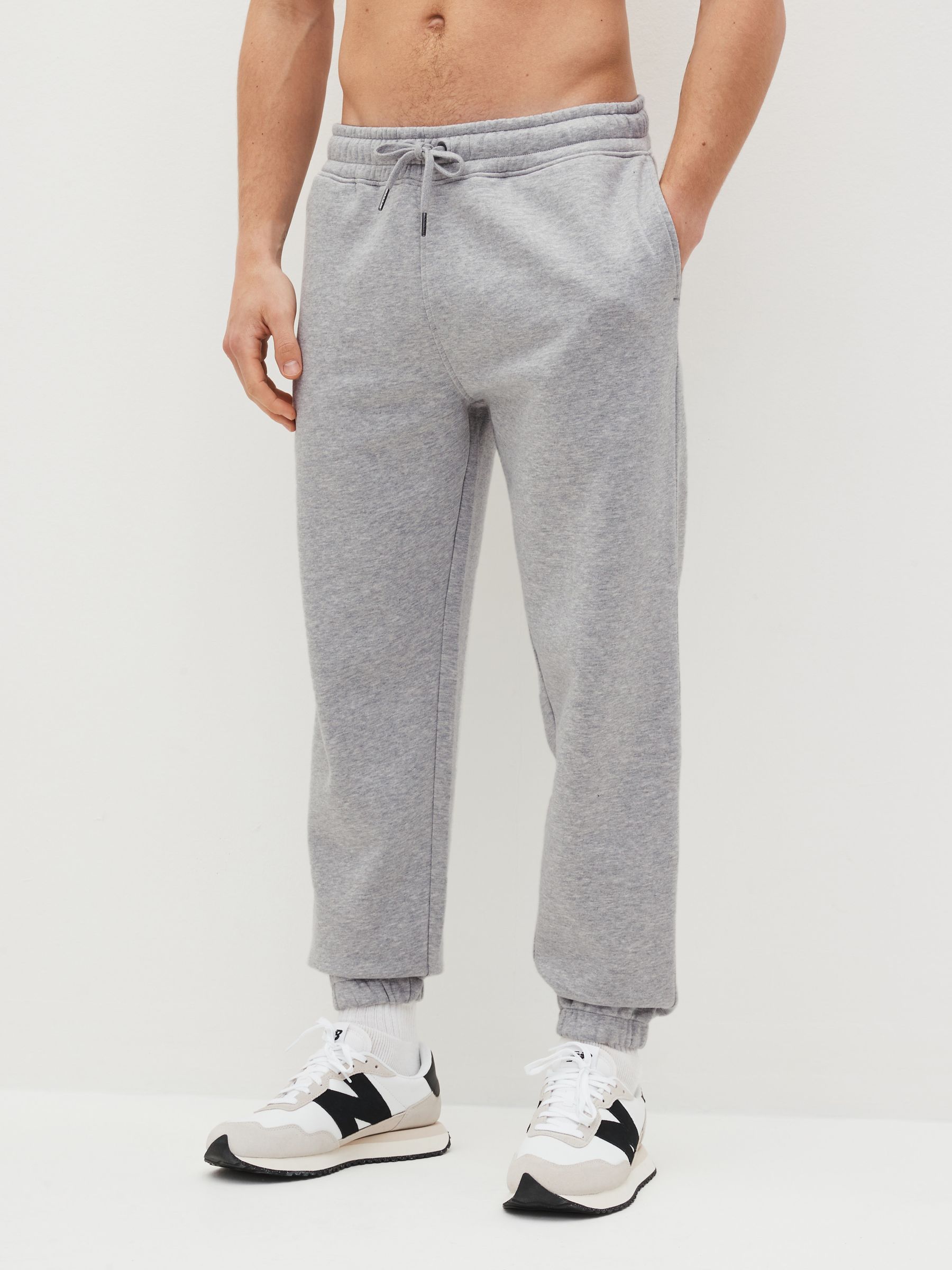 Mens grey cuffed joggers clearance