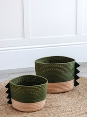 Chapter B Green Kids Club Dino Rope Basket - set of 2 - Image 1 of 5