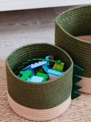 Chapter B Green Kids Club Dino Rope Basket - set of 2 - Image 2 of 5