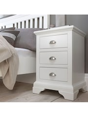 Bentley Designs White Hampstead 3 Drawer Bedside Table - Image 1 of 2