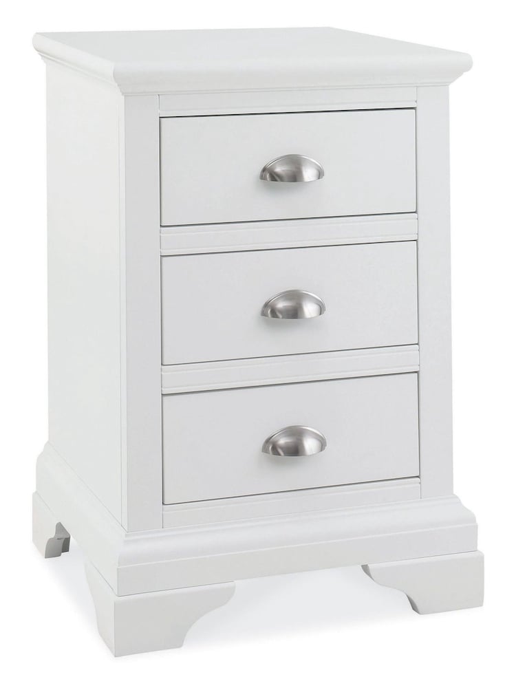 Bentley Designs White Hampstead 3 Drawer Bedside Table - Image 2 of 2