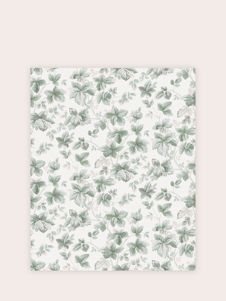 Laura Ashley Sage Autumn Leaves 10M Wallpaper - Image 2 of 4