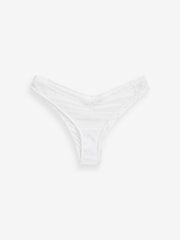 Aqua Blue/White Extra High Leg Embroidered Knickers 2 Pack - Image 8 of 9