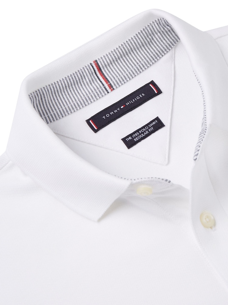 Tommy Hilfiger White 1985 Regular Fit Polo Shirt - Image 6 of 7