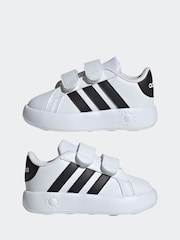 adidas White/Black Kids Grand Court 2.0 Shoes - Image 5 of 9