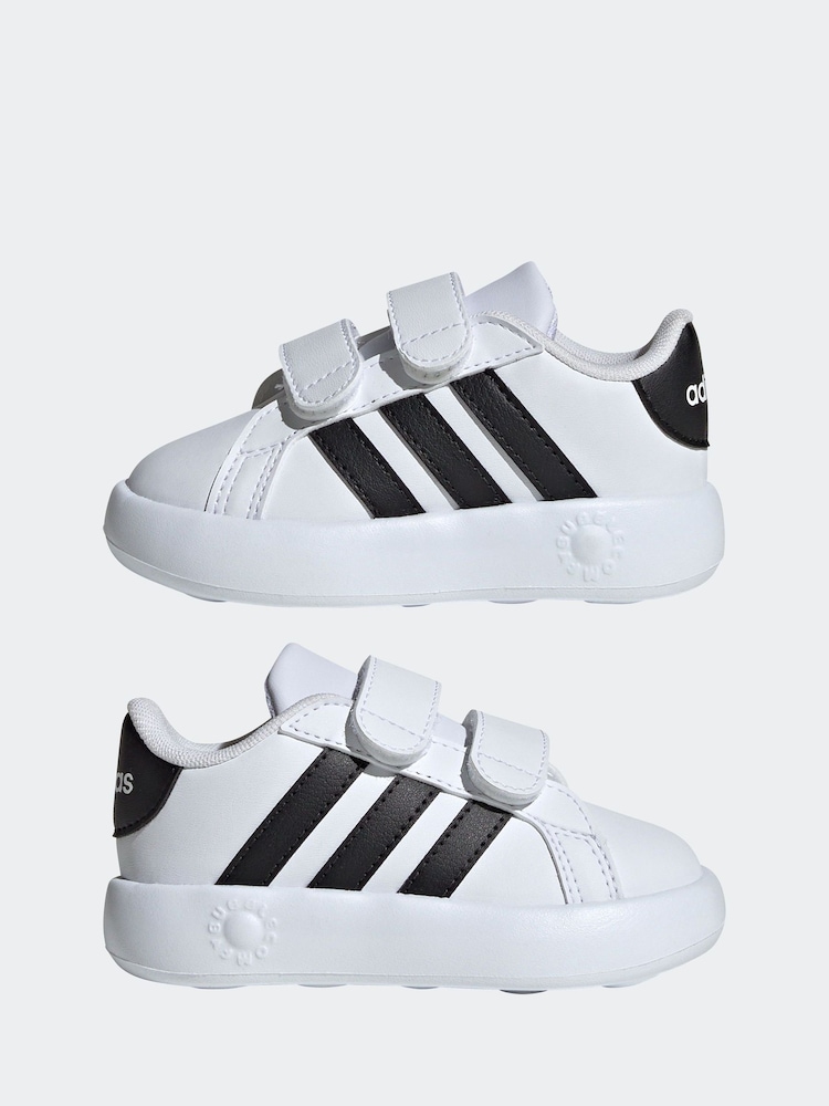 adidas gazelle silver green womens adidas Women's Grand Court 2.0 Sneakers | White/Black