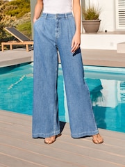 Mittelblau - Superweiche Wide-Leg-Hose aus Tencel™ - Bild 2 von 5