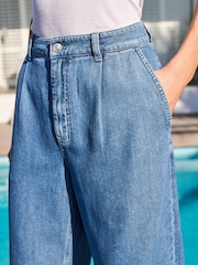 Mittelblau - Superweiche Wide-Leg-Hose aus Tencel™ - Bild 3 von 5
