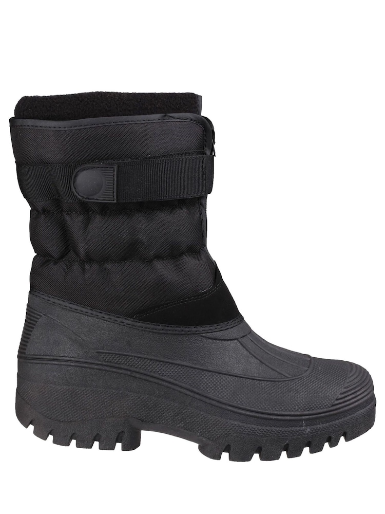 Cotswolds Chase Touch Fastening Zip-Up Snow Black Boots - Image 1 of 5