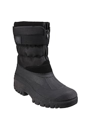 Cotswolds Chase Touch Fastening Zip-Up Snow Black Boots - Image 2 of 5