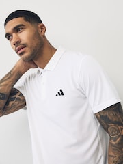 adidas White Train Essentials Training Polo Shirt - Image 4 of 6
