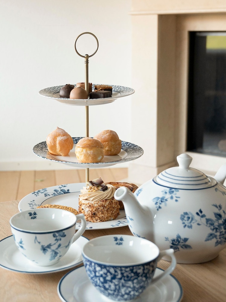 Laura Ashley Blue Cake Stand Blueprint 3-Tier - Image 1 of 3