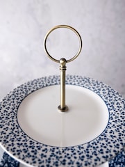 Laura Ashley Blue Cake Stand Blueprint 3-Tier - Image 2 of 3