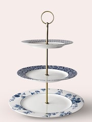 Laura Ashley Blue Cake Stand Blueprint 3-Tier - Image 3 of 3