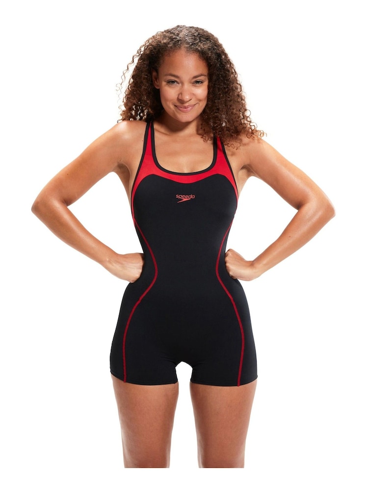Speedo Black/Red Womens Panel Legsuit - Image 1 of 13