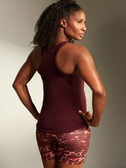 Berry Red Active Sports Fitted Ribbed Vest - Image 2 of 5