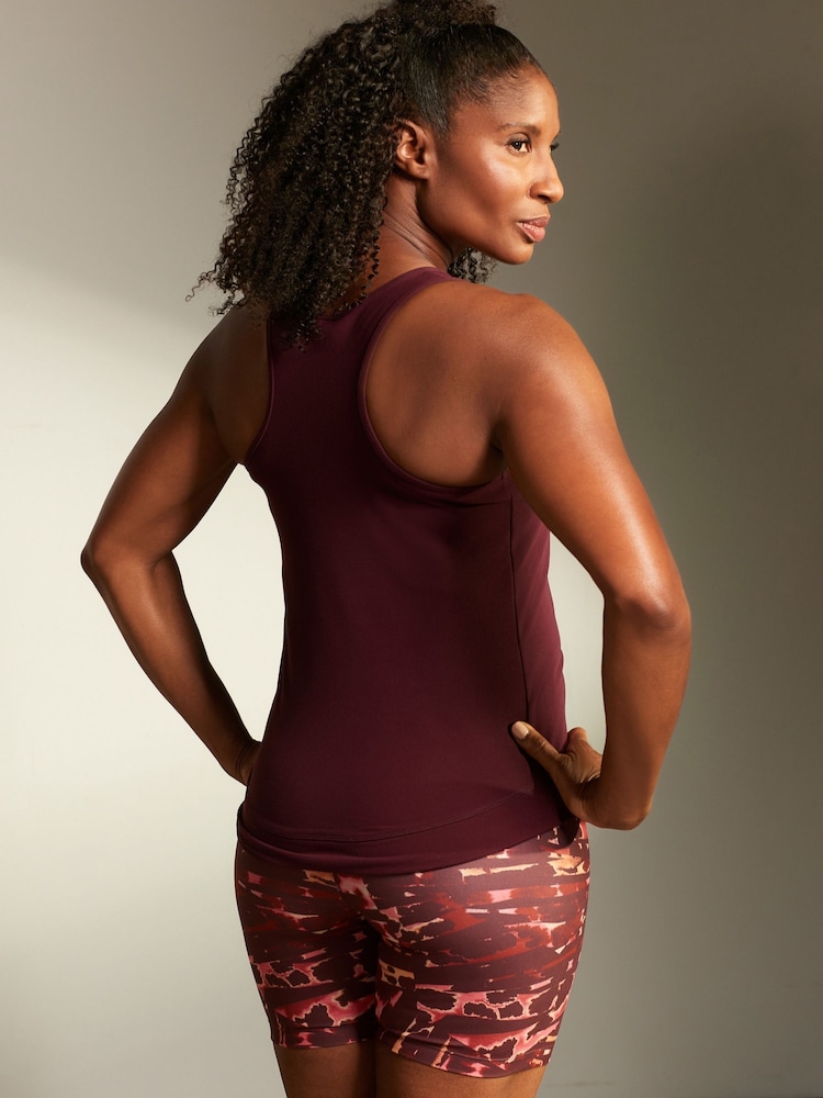 Berry Red Active Sports Fitted Ribbed Vest - Image 2 of 5