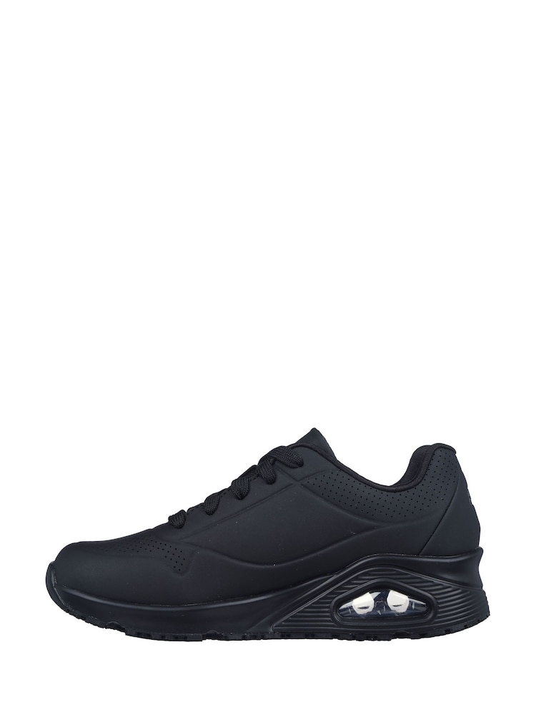 Skechers Black Womens Uno Slip Resistant Work Trainers - Image 2 of 5