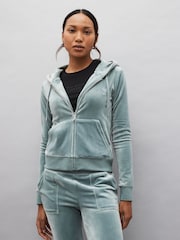 Juicy Couture Womens Zip Through Velour Robertson Zip Up Hoodie - Image 1 of 5