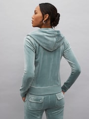 Juicy Couture Womens Zip Through Velour Robertson Zip Up Hoodie - Image 2 of 5