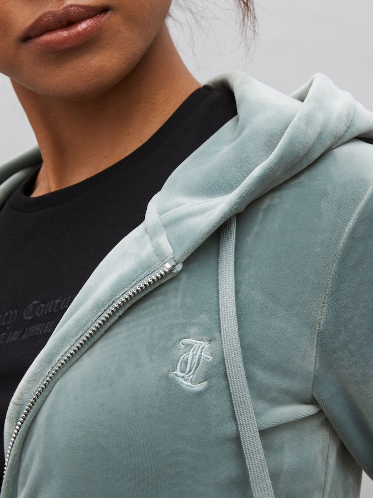 Juicy Couture Womens Zip Through Velour Robertson Zip Up Hoodie - Image 5 of 5 Juicy Couture Womens Zip Through Velour Robertson Zip Up Hoodie - Image 5 of 5