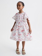 Reiss Multi Jeanie 9-12 yrs Print Midi Dress - Image 3 of 7