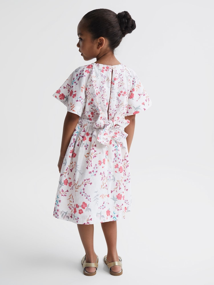 Reiss Multi Jeanie 9-12 yrs Print Midi Dress - Image 5 of 7