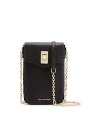 Lulu Guinness Snake Effect Small Lip Turnlock Rita Black Bag - Image 1 of 5
