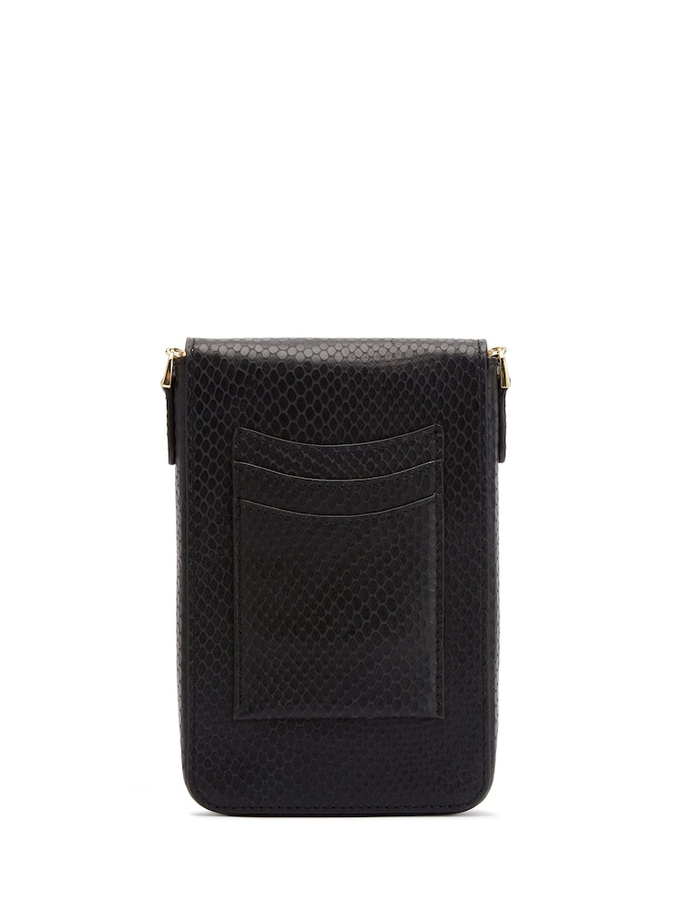 Lulu Guinness Snake Effect Small Lip Turnlock Rita Black Bag - Image 2 of 5